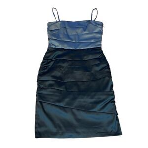White House Black Market Cocktail Dress, Black Grey Satin, prom, formal, 4